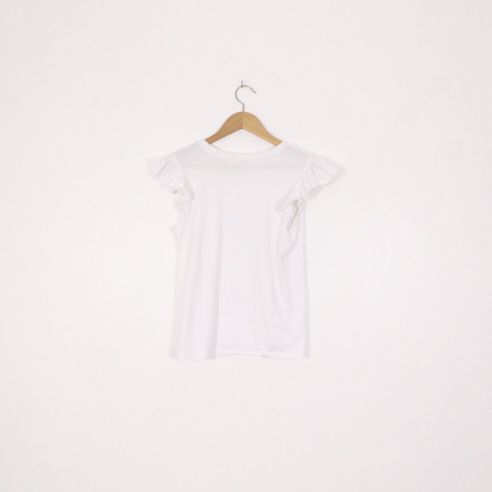 *Retrod White Ruffle Sleeve Blouse - Picture 7 of 8